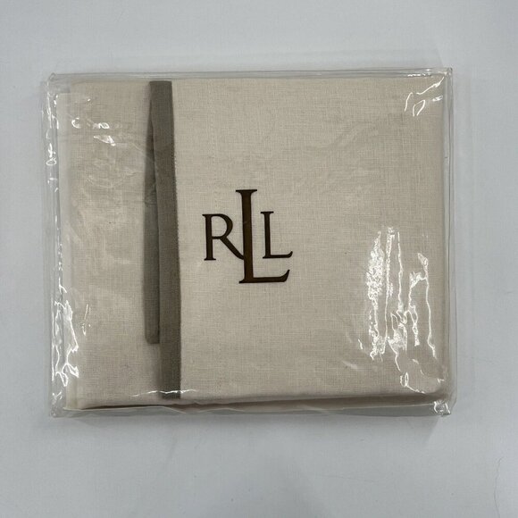 RALPH LAUREN Yorkshire Rose CREAM Standard Pillow SHAM LINEN NIP Set of 2 FLAW - Picture 7 of 12
